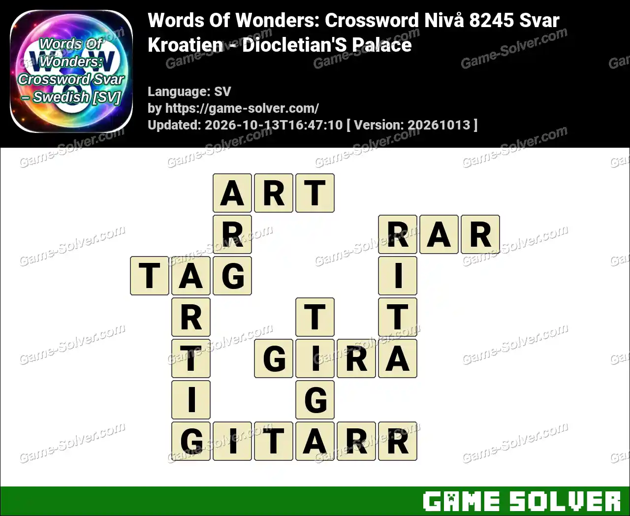 Words Of Wonders: Crossword Nivå 8245 Svar – Kroatien – Diocletian’S Palace